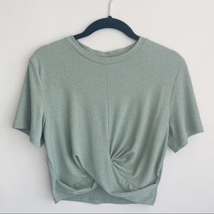 Mint Green Crop Top with twist from H&M
